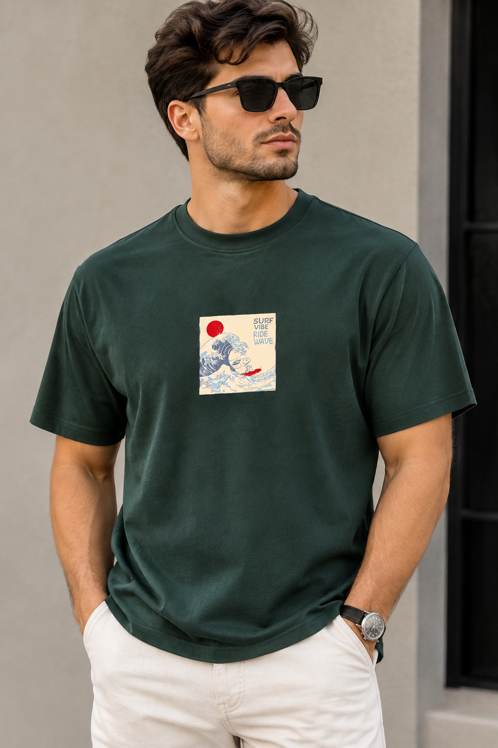 تیشرت مردانه یقه گرد پارچه ماکان طرح SNOOPY