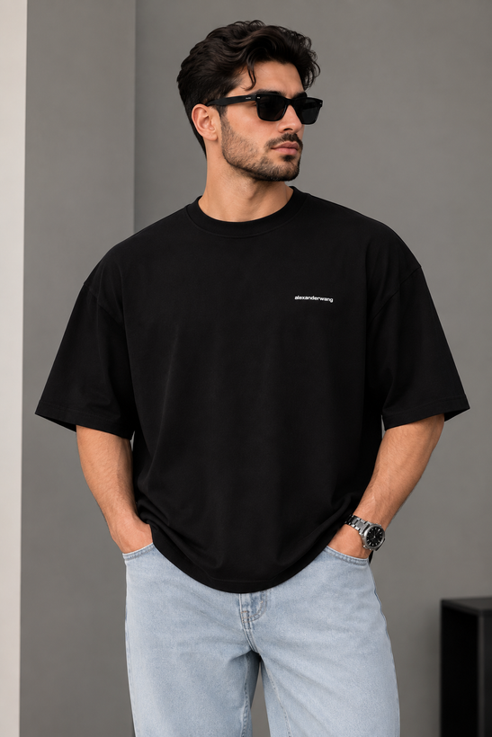 تیشرت مردانه یقه گرد اورسایز مینیمال پارچه ماکان alexander