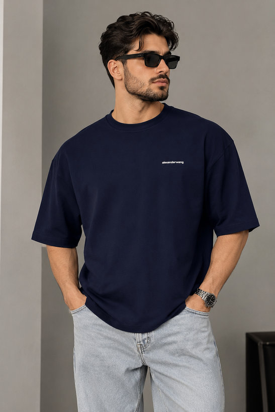 تیشرت مردانه یقه گرد اورسایز مینیمال پارچه ماکان alexander