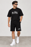 ست تیشرت شلوارک مردانه اورسایز دونخ طرح PARIS
